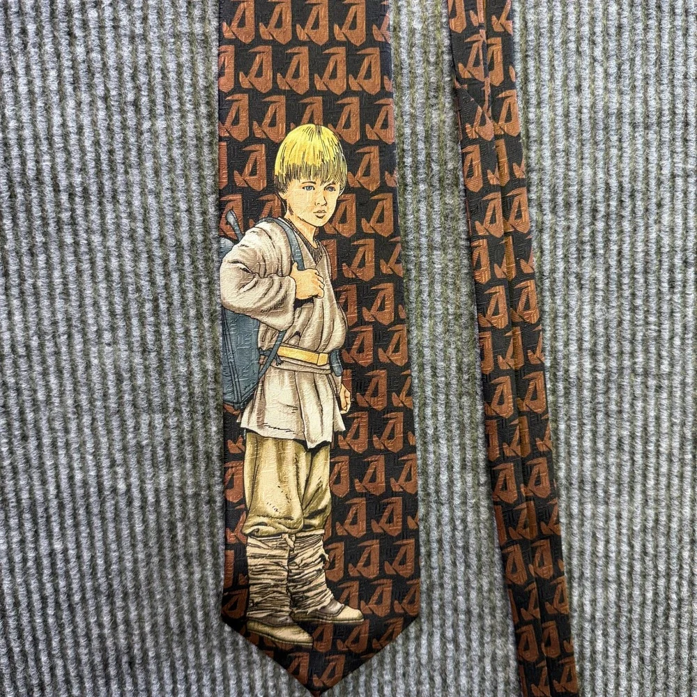 Ralph Marlin Star Wars Young Anakin Skywalker Episode I Brown Vintage Necktie